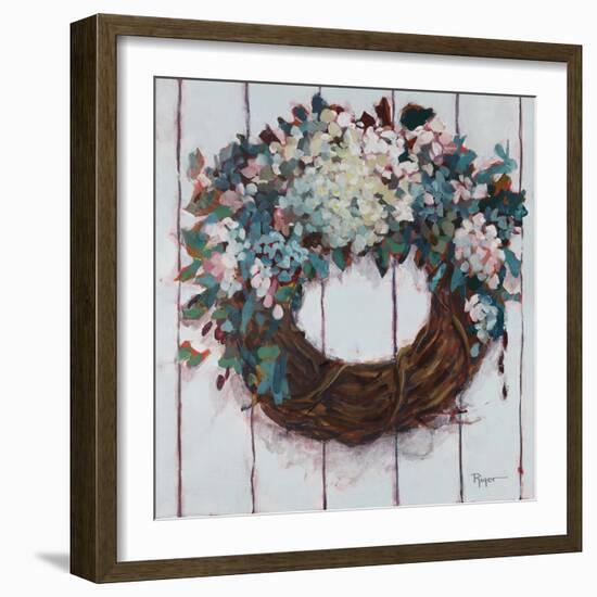 Welcoming Gate Wreath-Sue Riger-Framed Art Print