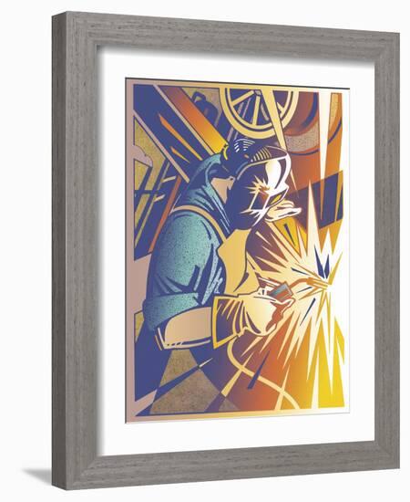 Welder's Spark-David Chestnutt-Framed Giclee Print