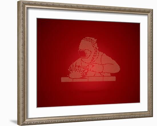 Welder Working Welding Designed Using Dots Pixels Graphic Vector-Arak Rattanawijittakorn-Framed Art Print