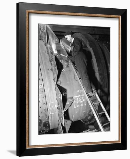 Welding an Industrial Drying Unit, Edgar Allen Steel Co, Sheffield, South Yorkshire, 1962-Michael Walters-Framed Photographic Print