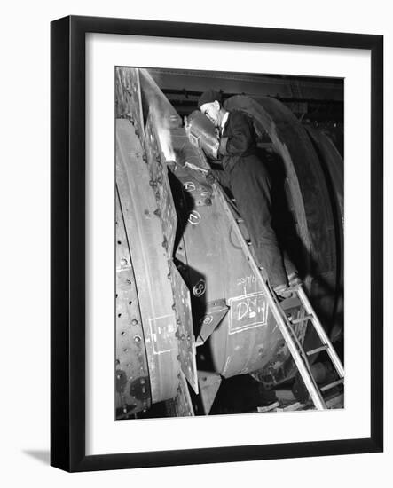 Welding an Industrial Drying Unit, Edgar Allen Steel Co, Sheffield, South Yorkshire, 1962-Michael Walters-Framed Photographic Print