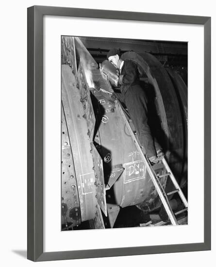 Welding an Industrial Drying Unit, Edgar Allen Steel Co, Sheffield, South Yorkshire, 1962-Michael Walters-Framed Photographic Print