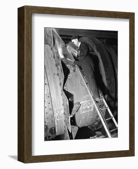 Welding an Industrial Drying Unit, Edgar Allen Steel Co, Sheffield, South Yorkshire, 1962-Michael Walters-Framed Photographic Print