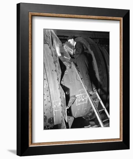 Welding an Industrial Drying Unit, Edgar Allen Steel Co, Sheffield, South Yorkshire, 1962-Michael Walters-Framed Photographic Print