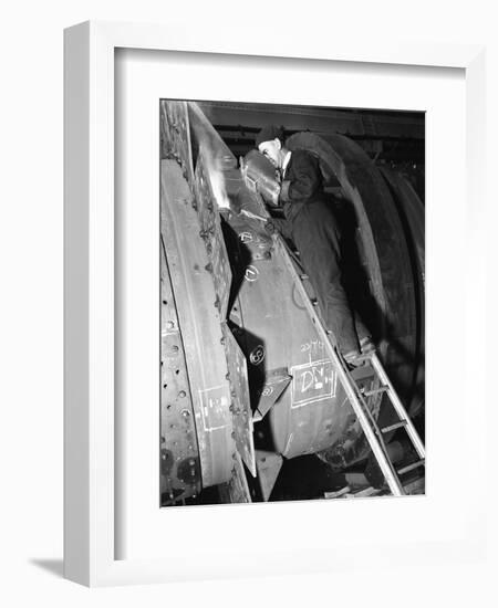 Welding an Industrial Drying Unit, Edgar Allen Steel Co, Sheffield, South Yorkshire, 1962-Michael Walters-Framed Photographic Print