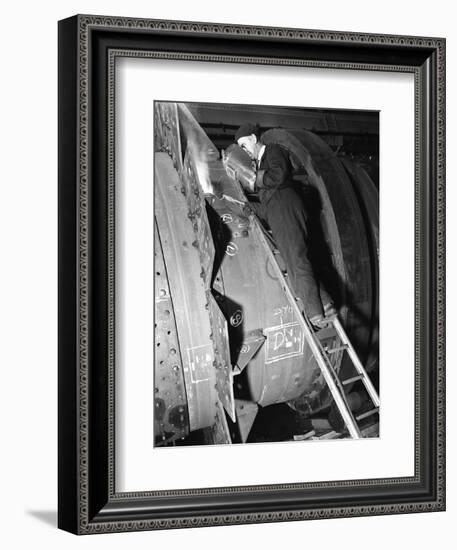 Welding an Industrial Drying Unit, Edgar Allen Steel Co, Sheffield, South Yorkshire, 1962-Michael Walters-Framed Photographic Print