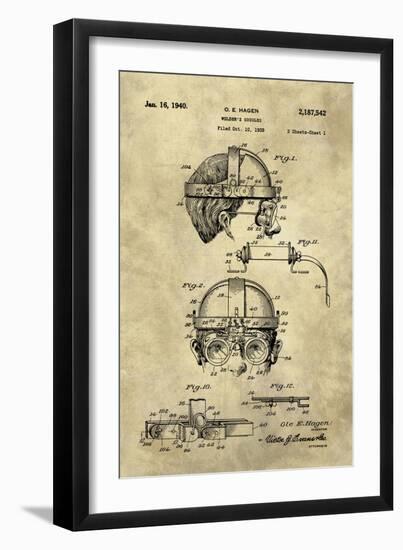 Welding Goggles Blueprint - Industrial Farmhouse-Tina Lavoie-Framed Giclee Print