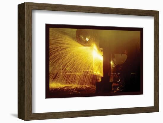 Welding in the Round-House-Jack Delano-Framed Photo