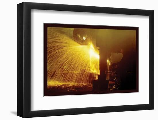 Welding in the Round-House-Jack Delano-Framed Photo