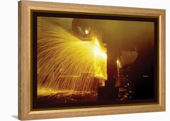 Welding in the Round-House-Jack Delano-Framed Stretched Canvas