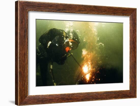 Welding Underwater-Peter Scoones-Framed Photographic Print