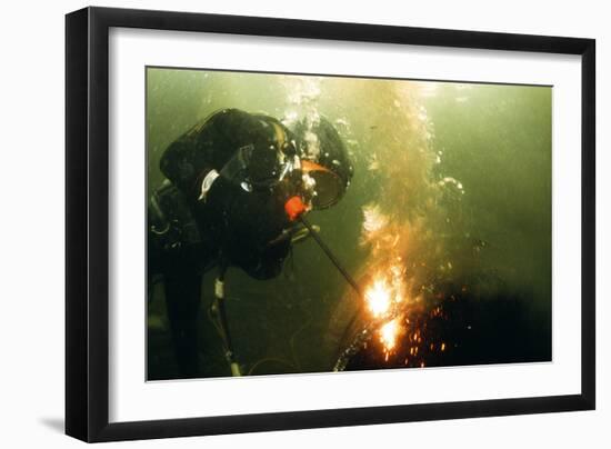 Welding Underwater-Peter Scoones-Framed Photographic Print