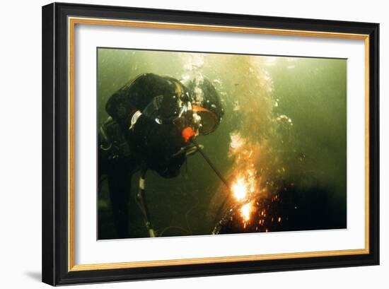 Welding Underwater-Peter Scoones-Framed Photographic Print