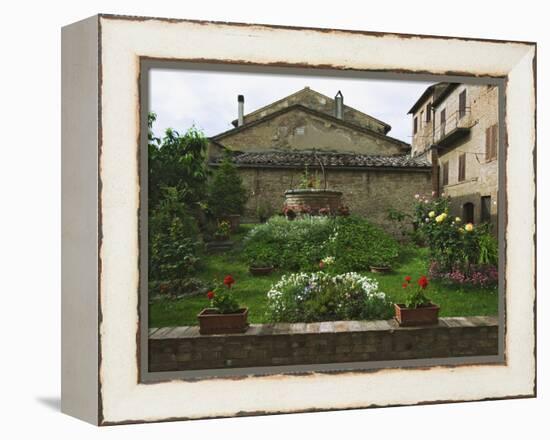 Well and Garden Courtyard, Buonconvento, Italy-Dennis Flaherty-Framed Premier Image Canvas