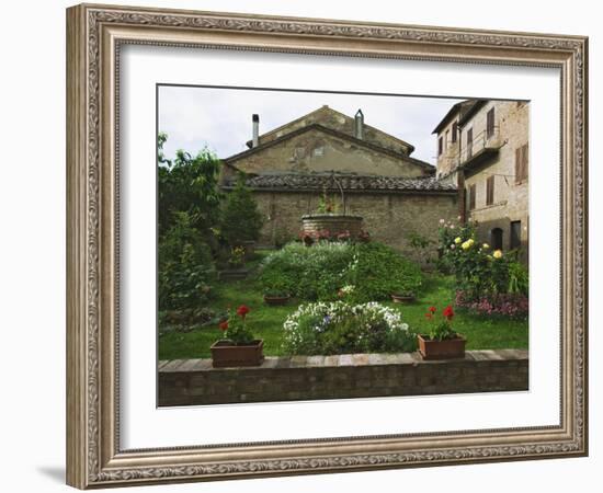 Well and Garden Courtyard, Buonconvento, Italy-Dennis Flaherty-Framed Photographic Print