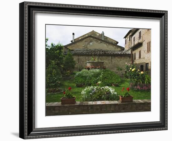 Well and Garden Courtyard, Buonconvento, Italy-Dennis Flaherty-Framed Photographic Print