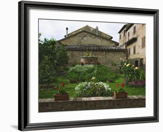 Well and Garden Courtyard, Buonconvento, Italy-Dennis Flaherty-Framed Photographic Print