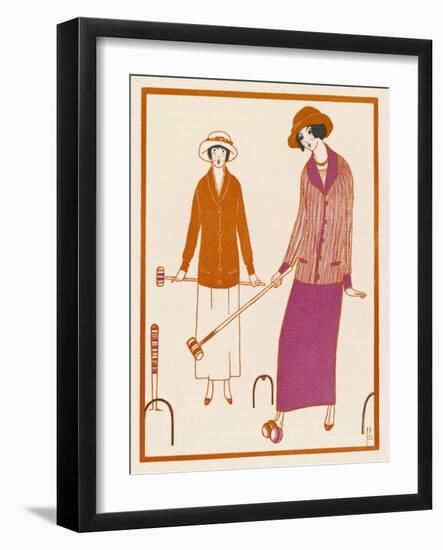 Well-Dressed Croquet Player Wearing a Model from James et Cie-null-Framed Art Print