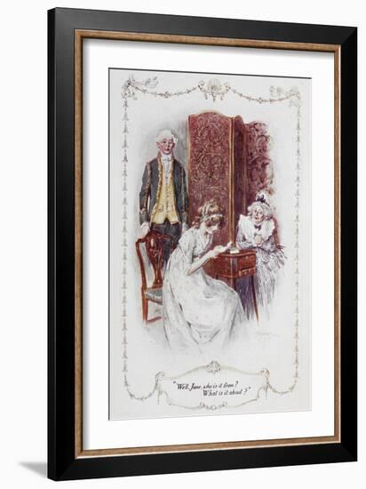 Well Jane, Who Is It From ?. What Is It About ?".Illustration To 'Pride and Prejudice'-Charles Edmund Brock-Framed Giclee Print