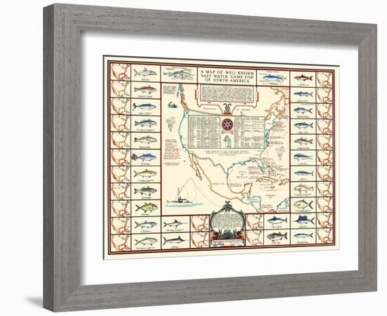 Well Known Salt Water Game Fish-Bishop & Sims-Framed Art Print