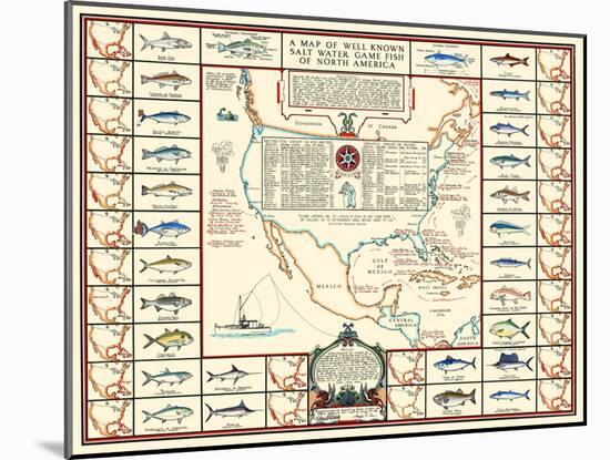 Well Known Salt Water Game Fish-Bishop & Sims-Mounted Art Print