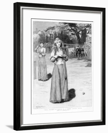 Well Played! - a Sketch at a Ladies' Cricket Match, 1890-Edward Frederick Brewtnall-Framed Giclee Print