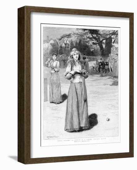 Well Played! - a Sketch at a Ladies' Cricket Match, 1890-Edward Frederick Brewtnall-Framed Giclee Print