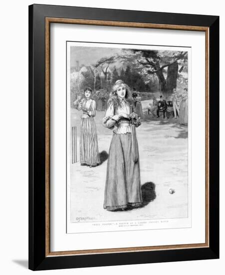 Well Played! - a Sketch at a Ladies' Cricket Match, 1890-Edward Frederick Brewtnall-Framed Giclee Print