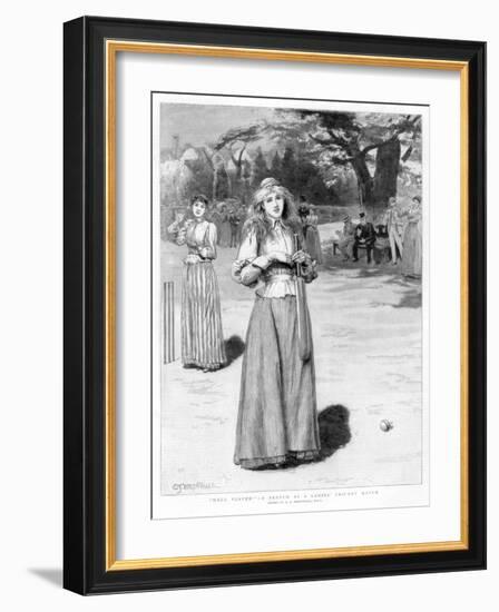 Well Played! - a Sketch at a Ladies' Cricket Match, 1890-Edward Frederick Brewtnall-Framed Giclee Print