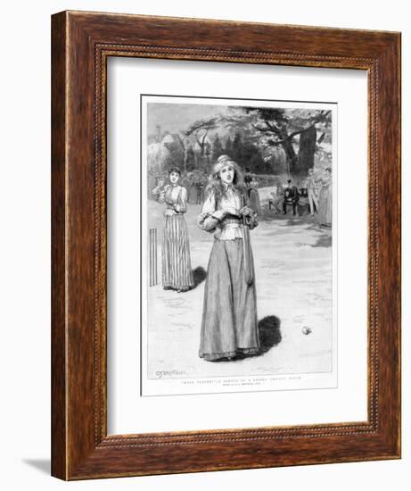Well Played! - a Sketch at a Ladies' Cricket Match, 1890-Edward Frederick Brewtnall-Framed Giclee Print