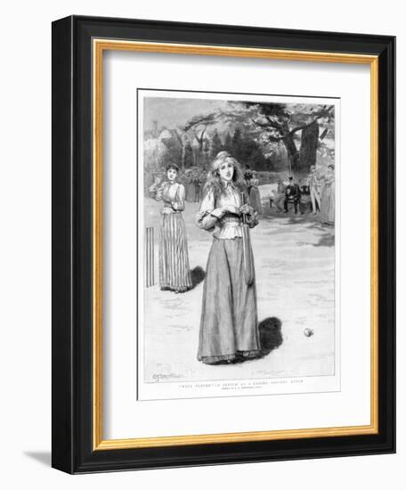 Well Played! - a Sketch at a Ladies' Cricket Match, 1890-Edward Frederick Brewtnall-Framed Giclee Print