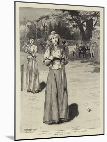 Well Played!, a Sketch at a Ladies' Cricket Match-Edward Frederick Brewtnall-Mounted Giclee Print