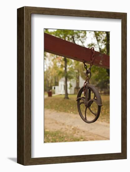 Well Pulley, Adams Corner Rural Village, Oklahoma, USA-Walter Bibikow-Framed Photographic Print