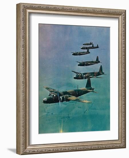 Wellington Bombers in Formation, 1940-null-Framed Giclee Print