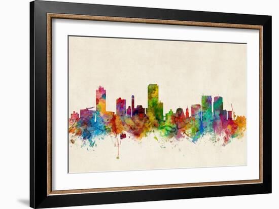 Wellington New Zealand Skyline-Michael Tompsett-Framed Art Print