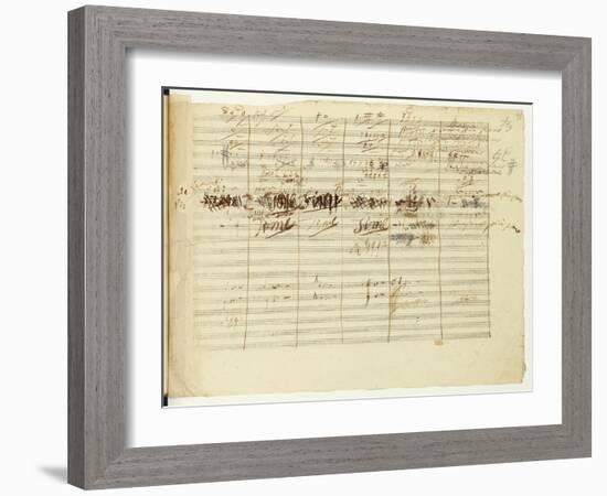 'Wellington's Victory, Op. 91', Page 36, Composed by Ludwig Van Beethoven (1770-1827)-Ludwig Van Beethoven-Framed Giclee Print