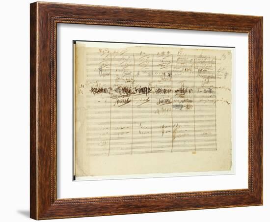 'Wellington's Victory, Op. 91', Page 36, Composed by Ludwig Van Beethoven (1770-1827)-Ludwig Van Beethoven-Framed Giclee Print