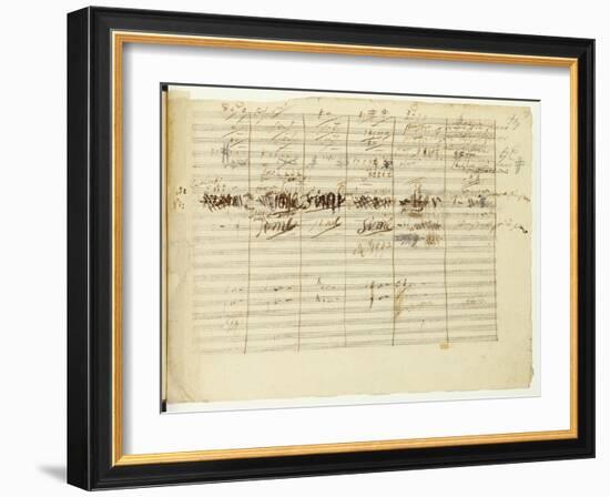 'Wellington's Victory, Op. 91', Page 36, Composed by Ludwig Van Beethoven (1770-1827)-Ludwig Van Beethoven-Framed Giclee Print