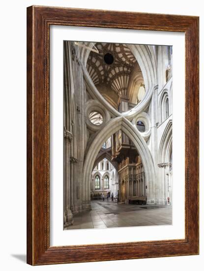 Wells Cathedral dedicated to St. Andrew, the seat of Bishop of Bath and Wells, Somerset, England-Julian Elliott-Framed Photographic Print