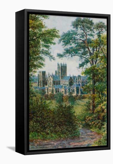 Wells Cathedral, from Tor Hill-Alfred Robert Quinton-Framed Premier Image Canvas