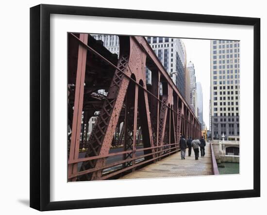 Wells Street Bridge, Chicago, Illinois, United States of America, North America-Amanda Hall-Framed Photographic Print
