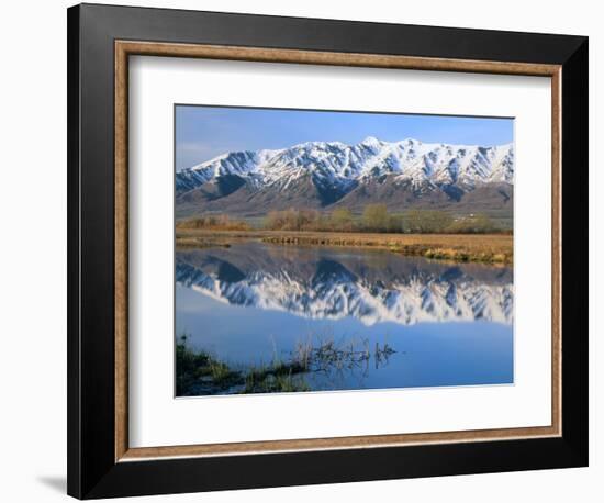 Wellsville Mountains Reflected in Little Bear River in Early Spring, Cache Valley, Utah, USA-Scott T. Smith-Framed Photographic Print