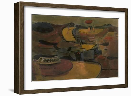 Welsh Landscape with Roads-Graham Sutherland-Framed Giclee Print