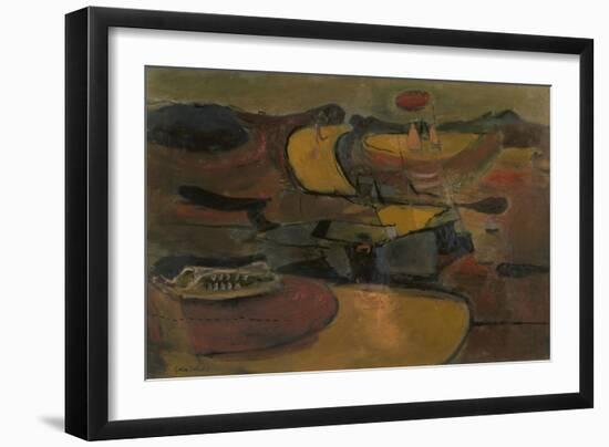 Welsh Landscape with Roads-Graham Sutherland-Framed Giclee Print