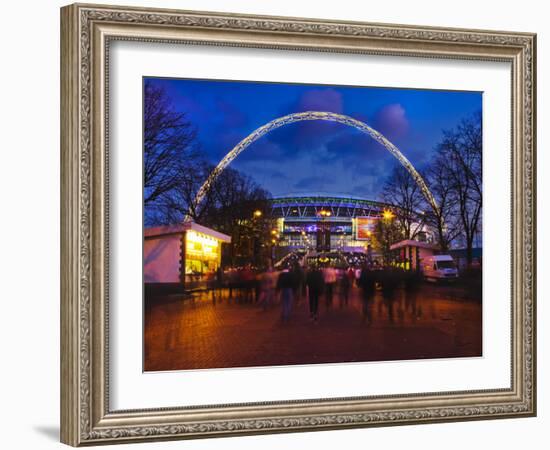 Wembley Stadium with England Supporters Entering the Venue for International Game, London, England,-Mark Chivers-Framed Photographic Print