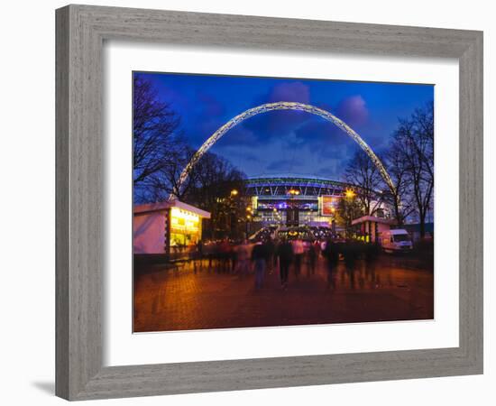 Wembley Stadium with England Supporters Entering the Venue for International Game, London, England,-Mark Chivers-Framed Photographic Print