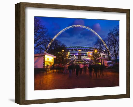 Wembley Stadium with England Supporters Entering the Venue for International Game, London, England,-Mark Chivers-Framed Photographic Print