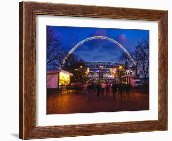 Wembley Stadium with England Supporters Entering the Venue for International Game, London, England,-Mark Chivers-Framed Photographic Print