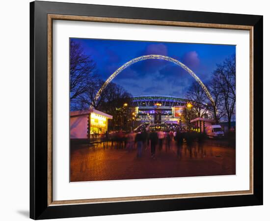 Wembley Stadium with England Supporters Entering the Venue for International Game, London, England,-Mark Chivers-Framed Photographic Print