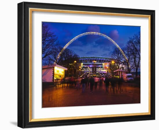 Wembley Stadium with England Supporters Entering the Venue for International Game, London, England,-Mark Chivers-Framed Photographic Print